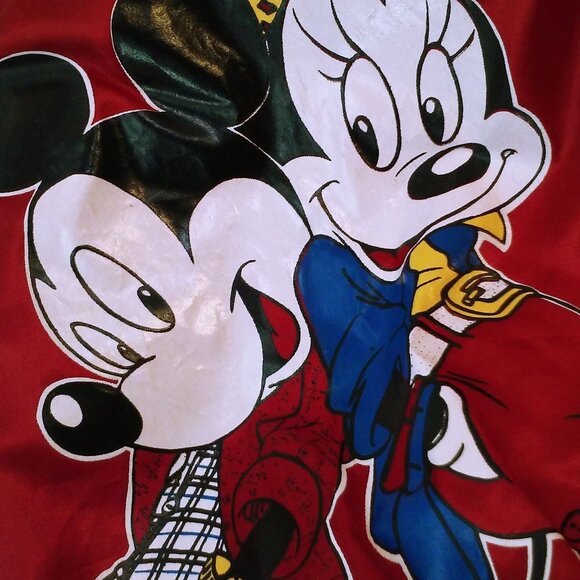Vintage 80s Nasco Bomber Jacket Youth(10/12) Walt Disney Mickey Minnie Red Satin - Picture 13 of 16